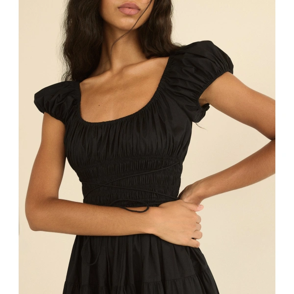 Doen Quinelle Dress in Black | Midi Dresses | Coveti, view 3