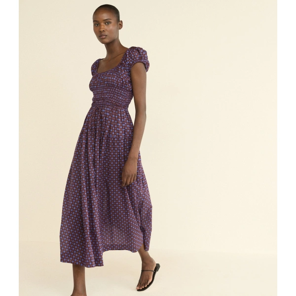 Doen Quinelle Dress in Menorca Foulard | Midi Dresses | Coveti, view 2