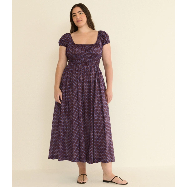 Doen Quinelle Dress in Menorca Foulard | Midi Dresses | Coveti, view 3