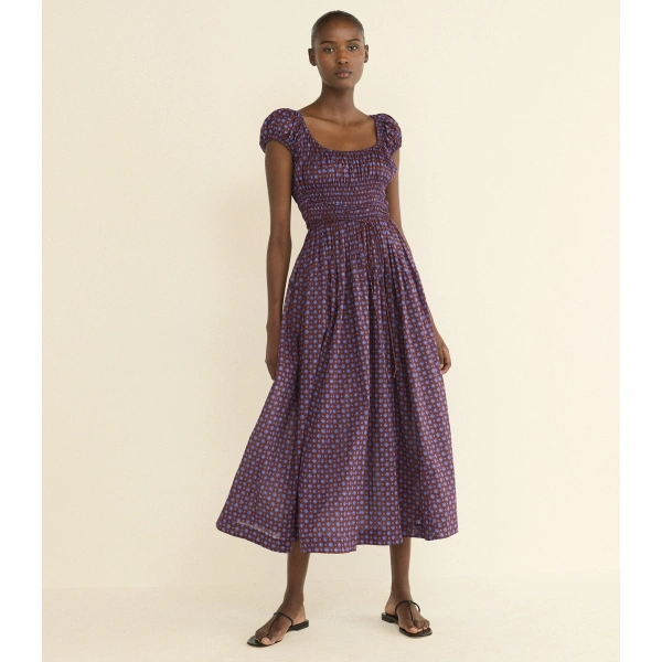 Doen Quinelle Dress in Menorca Foulard | Midi Dresses | Coveti, view 4