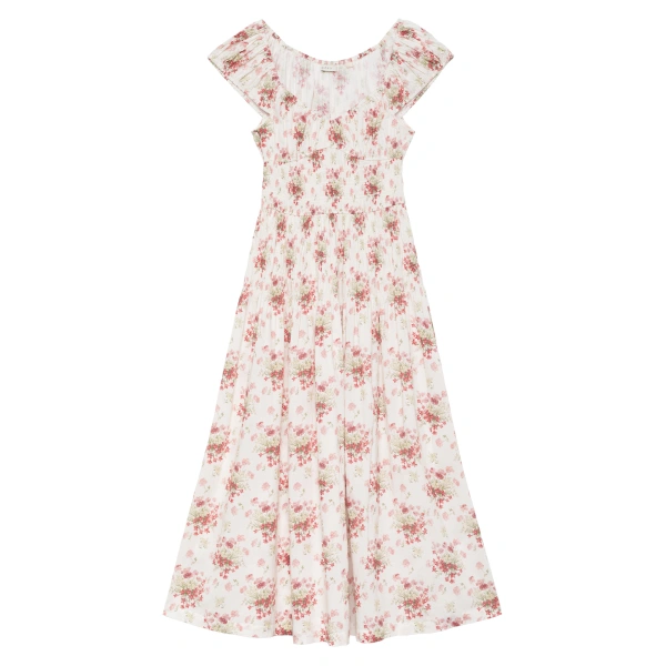 Quinette Dress in Ivory Lantana Floral