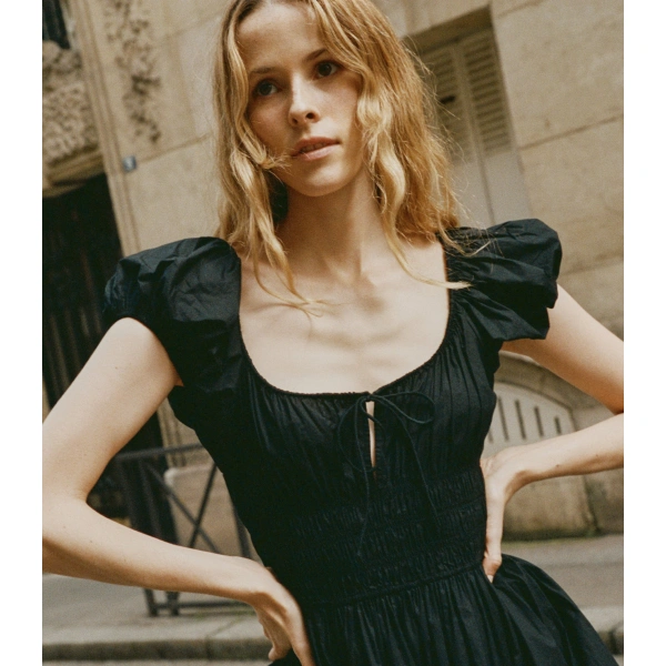 Doen Quinn Dress in Black | Midi Dresses | Coveti, view 3