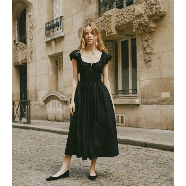 Doen Quinn Dress in Black | Midi Dresses | Coveti, view 5