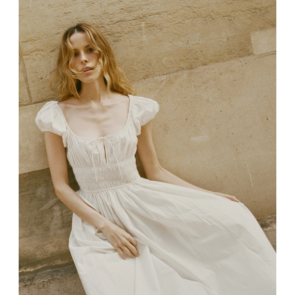 Doen Quinn Dress in Salt | Midi Dresses | Coveti, view 2