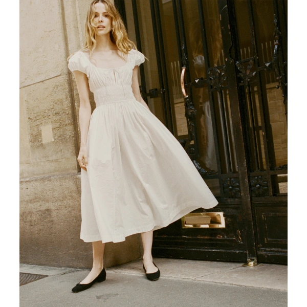 Doen Quinn Dress in Salt | Midi Dresses | Coveti, view 3