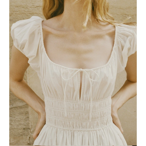 Doen Quinn Dress in Salt | Midi Dresses | Coveti, view 5