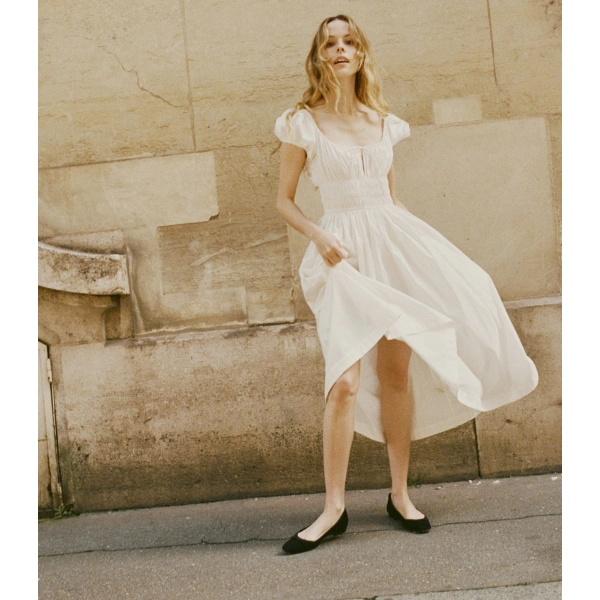 Doen Quinn Dress in Salt | Midi Dresses | Coveti, view 6
