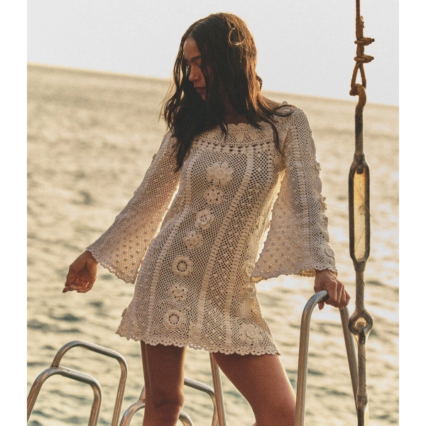 Doen Remiette Dress in Pearl | Mini Dresses | Coveti, view 3