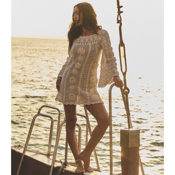 Doen Remiette Dress in Pearl | Mini Dresses | Coveti, view 5