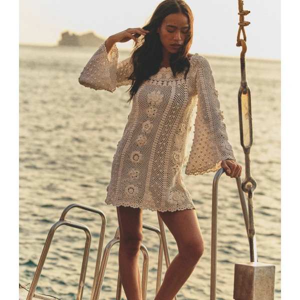 Doen Remiette Dress in Pearl | Mini Dresses | Coveti, view 6