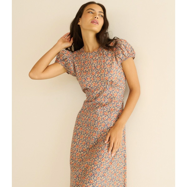 Doen Rhodia Dress in Jardin du Soleil | Midi Dresses | Coveti, view 3