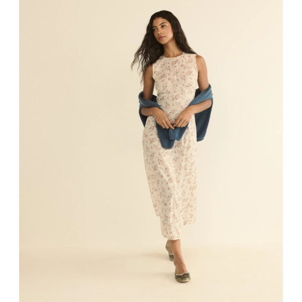 Doen Riona Dress in Crème Windswept Meadow | Midi Dresses | Coveti, view 2