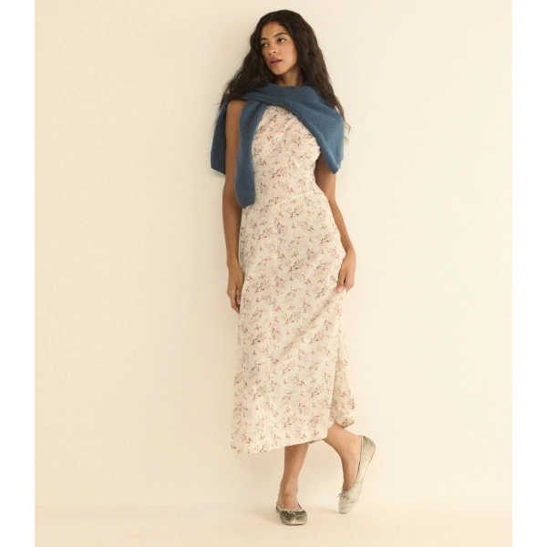 Doen Riona Dress in Crème Windswept Meadow | Midi Dresses | Coveti, view 3