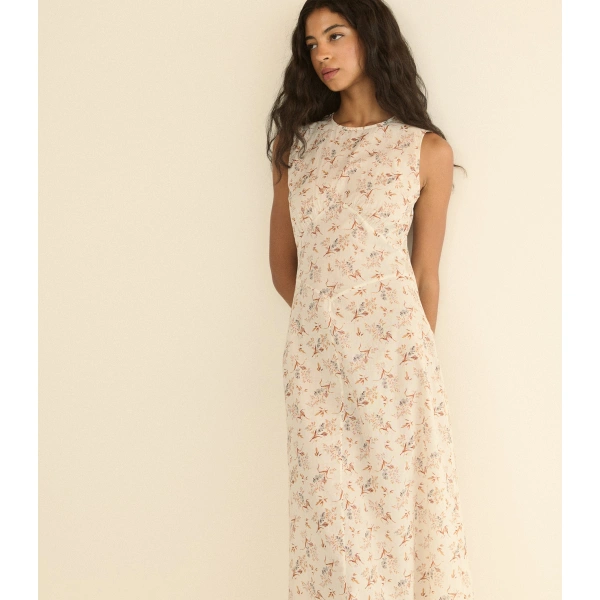 Doen Riona Dress in Crème Windswept Meadow | Midi Dresses | Coveti, view 4