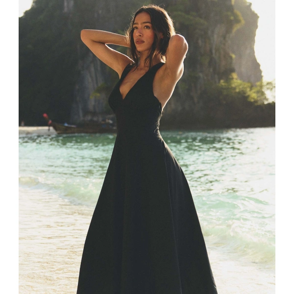 Doen Rosetta Dress in Black | Maxi Dresses | Coveti, view 2