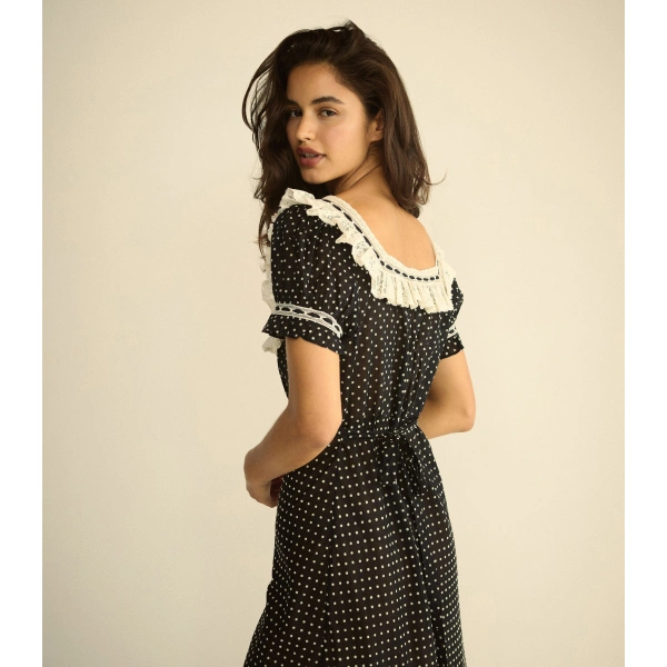 Doen Rowan Dress in Noir Dot | Maxi Dresses | Coveti, view 5