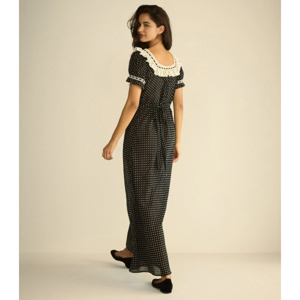 Doen Rowan Dress in Noir Dot | Maxi Dresses | Coveti, view 6