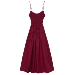 Doen Safia Dress in Deep Ruby | Midi Dresses | Coveti