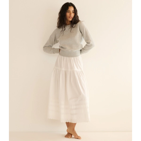 Doen Sebastiane Skirt in Powder | Maxi Skirts | Coveti, view 3