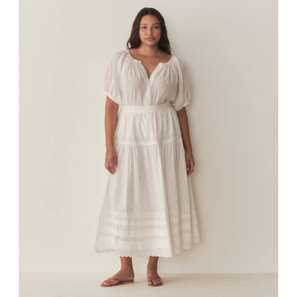 Doen Sebastiane Skirt in Powder | Maxi Skirts | Coveti, view 5
