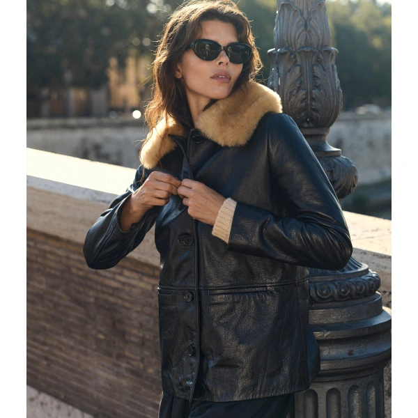 Doen Seville Leather Jacket in Black | Leather Jackets | Coveti, view 2