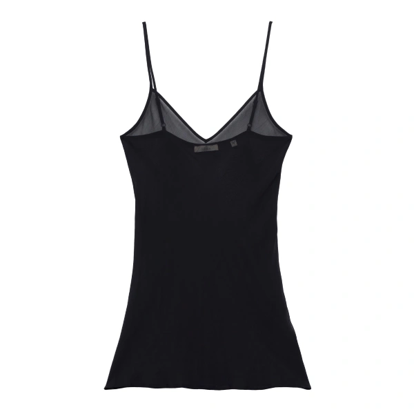 Short Deep V-Neck Slip in Black