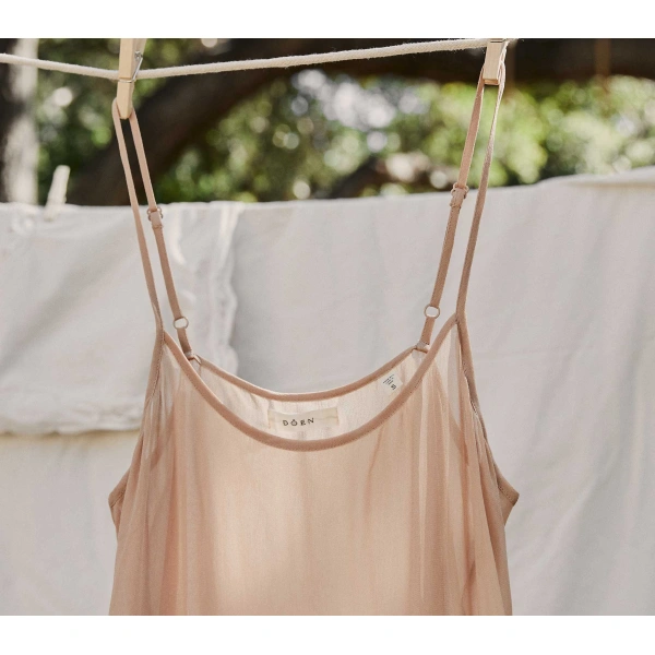 Doen Short Scoop Neck Slip in Conch | Slip Dresses | Coveti, view 3