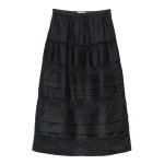 Doen Sidra Skirt in Black | Midi Skirts | Coveti