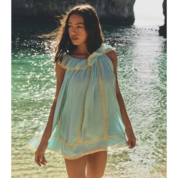 Doen Suzette Dress in Pale Wisteria | Midi Dresses | Coveti, view 2