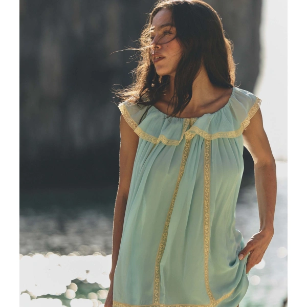Doen Suzette Dress in Pale Wisteria | Midi Dresses | Coveti, view 5