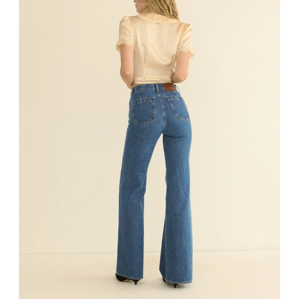 Doen Sylvie Jean in Roussillon Mid Wash | Jeans | Coveti, view 6