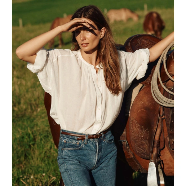 Doen The Jane Blouse in Salt | Blouses | Coveti, view 4