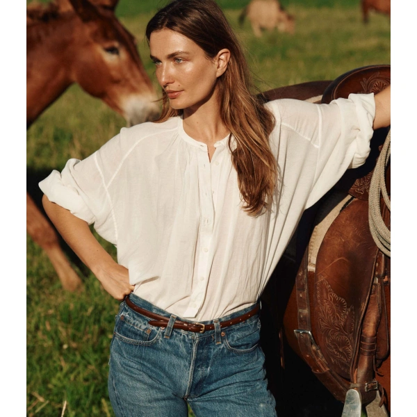 Doen The Jane Blouse in Salt | Blouses | Coveti, view 5