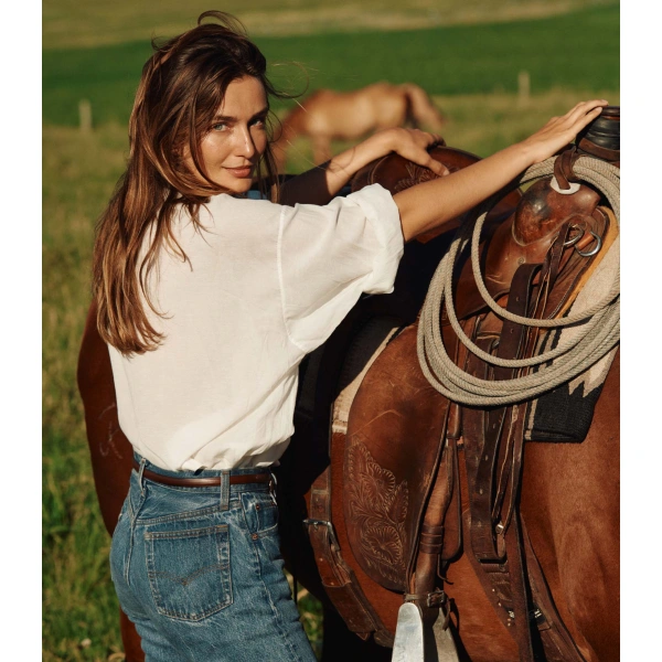 Doen The Jane Blouse in Salt | Blouses | Coveti, view 6