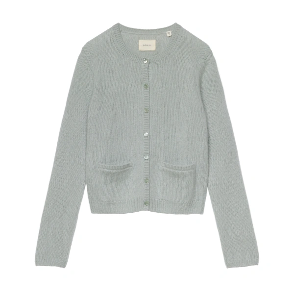 Thea Cashmere Cardigan in Eucalyptus