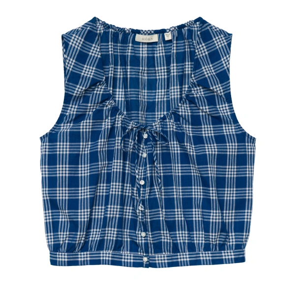 Doen Theo Top in Dorset Plaid | Blouses | Coveti