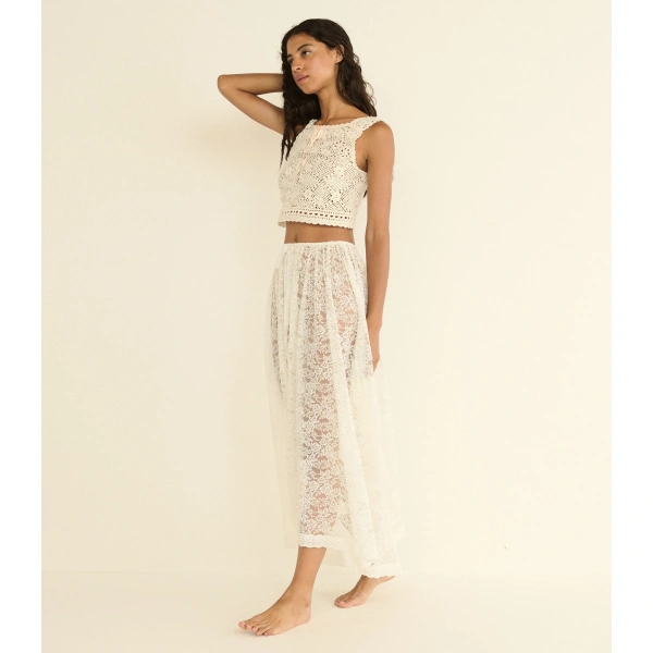 Doen Theresa Top in Pearl | Blouses | Coveti, view 5