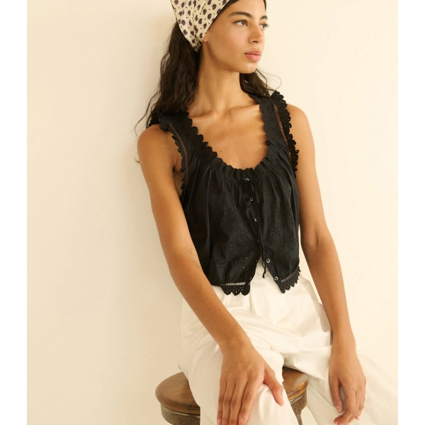 Doen Traveler Top in Black | Blouses | Coveti, view 2