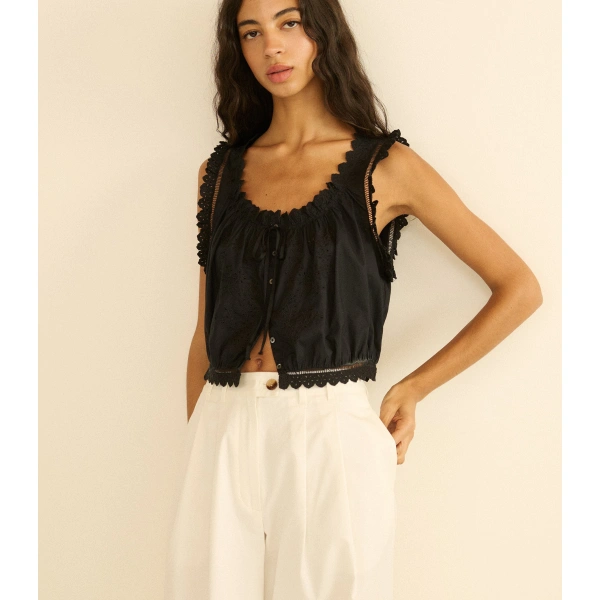 Doen Traveler Top in Black | Blouses | Coveti, view 5