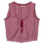 Doen Traveler Top in Mulberry la Maddalena Gingham | Blouses | Coveti