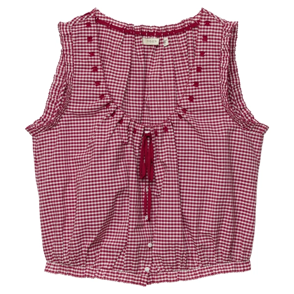 Doen Traveler Top in Mulberry la Maddalena Gingham | Blouses | Coveti