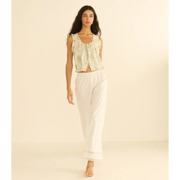 Doen Traveler Top in Vert Petit Bouquet de Chamonix | Blouses | Coveti, view 3