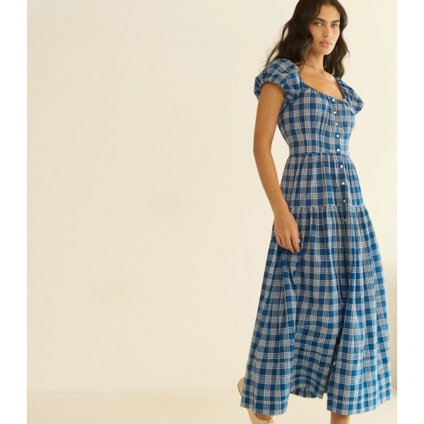 Doen Valenne Dress in Dorset Plaid | Maxi Dresses | Coveti, view 3