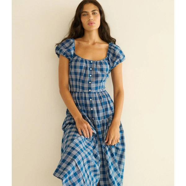 Doen Valenne Dress in Dorset Plaid | Maxi Dresses | Coveti, view 4