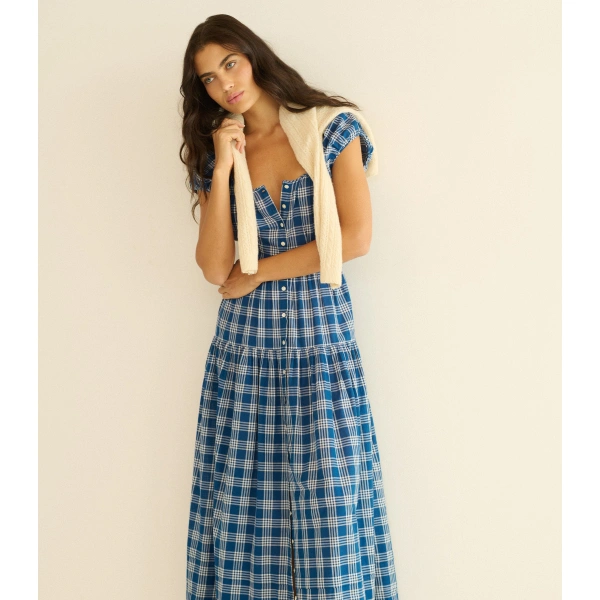 Doen Valenne Dress in Dorset Plaid | Maxi Dresses | Coveti, view 6