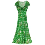 Doen Valerine Dress in Emerald Hollyhock Hills | Maxi Dresses | Coveti