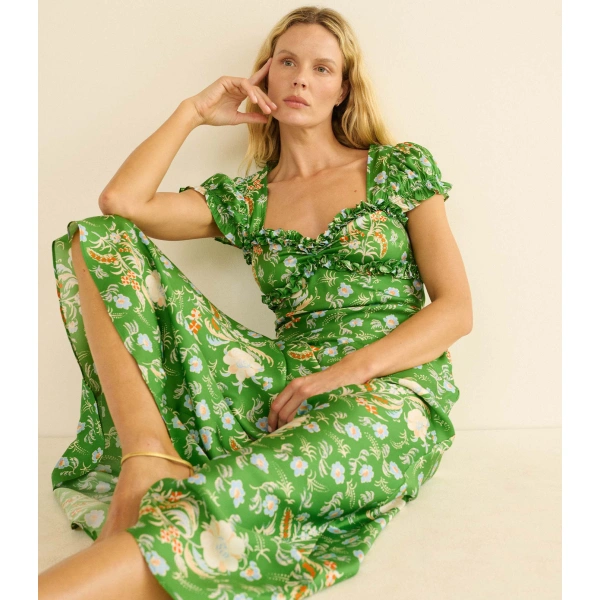 Doen Valerine Dress in Emerald Hollyhock Hills | Maxi Dresses | Coveti, view 4