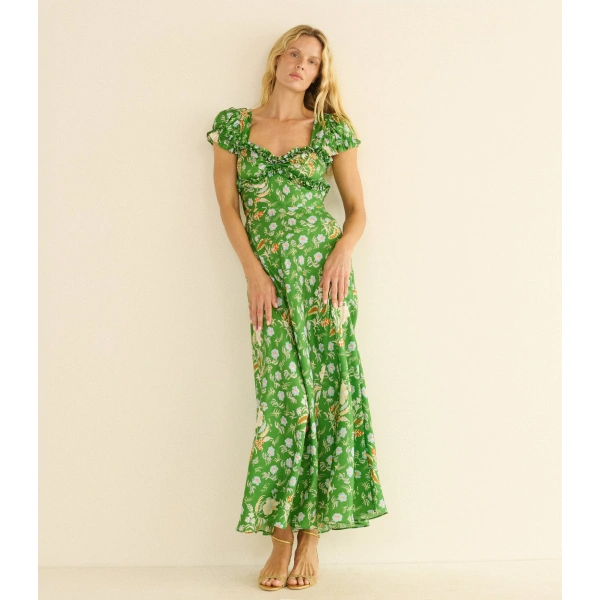Doen Valerine Dress in Emerald Hollyhock Hills | Maxi Dresses | Coveti, view 5