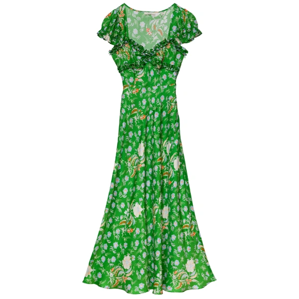 Valerine Dress in Emerald Hollyhock Hills