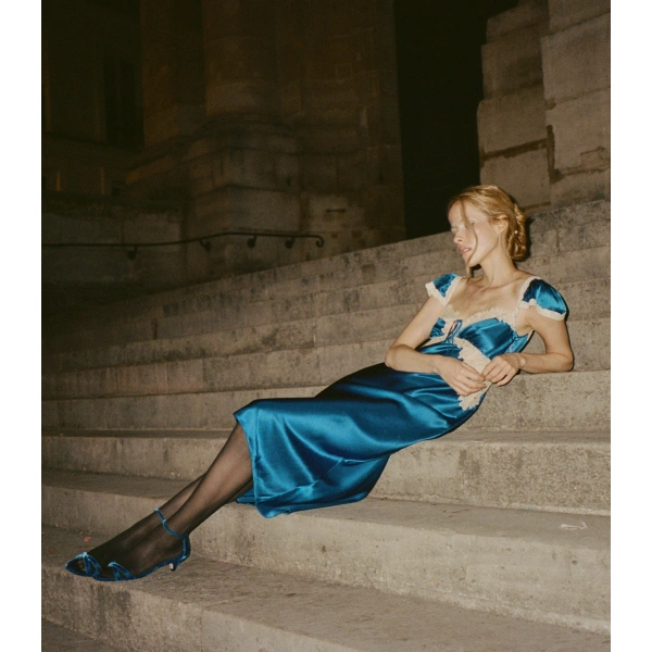 Doen Valline Dress in Sapphire | Midi Dresses | Coveti, view 2